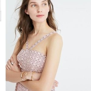 NEW Madewell Silk Halter Dress patterned 00 XS